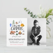 キャンピングテーマパーティの招待状 招待状 (スタンド正面)