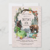 キャンピングテーマパーティの招待状 招待状 (正面)