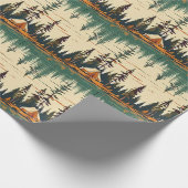 キャンピングテーマ自然カラー誕生日 ラッピングペーパー (角)