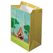 キャンピングテーマ誕生日グディー/抱き枕 ミディアムペーパーバッグ (正面アングル)