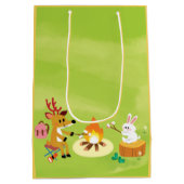 キャンピングテーマ誕生日グディー/抱き枕 ミディアムペーパーバッグ (裏面)