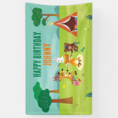 キャンピングテーマ誕生日バナー 横断幕 (縦)