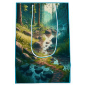 キャンピングテーマ誕生日 ミディアムペーパーバッグ (裏面)