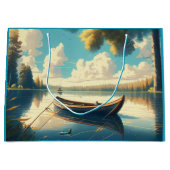 キャンピングテーマ誕生日 ラージペーパーバッグ (正面)