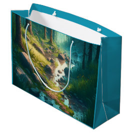 キャンピングテーマ誕生日 ラージペーパーバッグ