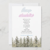 キャンピングトラックフォレストガール誕生日招待状 招待状 (裏面)