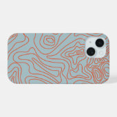 キャンピングトレイルの地形アート iPhone 15ケース (裏面横)