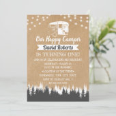 キャンピングトレーラハッピーキャンパークラフト素朴誕生日 招待状 (スタンド正面)