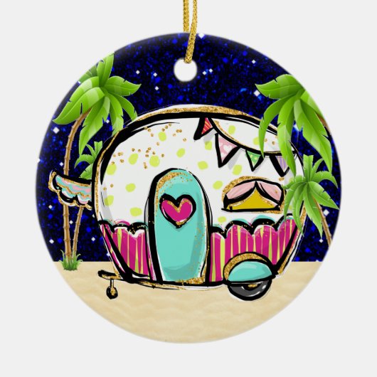 キャンピングトレーラー セラミックオーナメント (正面)