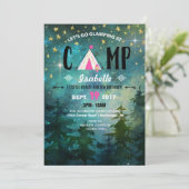 キャンピングナイトタイムフォレストワイルドネス誕生日 招待状 (スタンド正面)