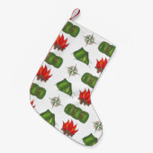 キャンピングハイキングキャンプファイアテンコンパススリーピングバッグ スモールクリスマスストッキング (正面 (吊り時))