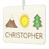 キャンピングハイキングサンマウンテンツリーギフトパーソナライズされた カーエアーフレッシュナー (左)