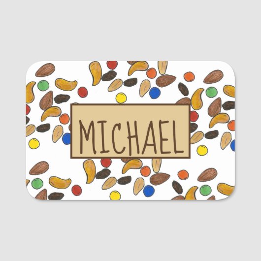 キャンピングハイキングトレイルミックススナックフードサマーキャンプ 名札 (正面)