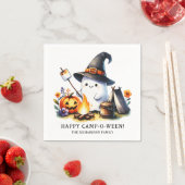 キャンピングハロウィーンハッピーキャンプ – オウィーンカワイイ幽霊 スタンダードカクテルナプキン (インサイチュ)