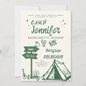 キャンピングハンドキャ書ンプグリーンバチェロレッテ 招待状 (正面)