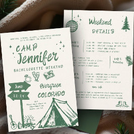 キャンピングハンドキャ書ンプグリーンバチェロレッテ 招待状