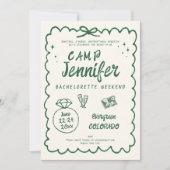 キャンピングハンドドロッドグリーンボウバチェロレッテ 招待状 (正面)