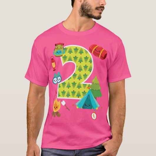 キャンピングバックヤードスリープバー2歳2歳の誕生日 Tシャツ (正面)