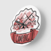 キャンピングバッジ ラウンド壁時計 (傾斜)