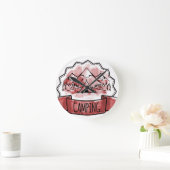 キャンピングバッジ ラウンド壁時計 (ホーム)