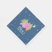 キャンピングバースデーパーティナプキンズピンクテント スタンダードランチョンナプキン (角)