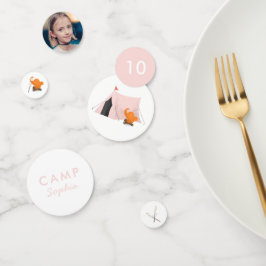 キャンピングバースデーパーティピンクテントフォト コンフェッティ