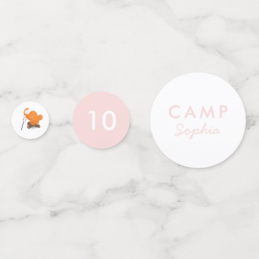 キャンピングバースデーパーティピンクテントフォト コンフェッティ (裏面)