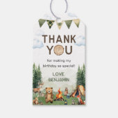 キャンピングバースデーパーティーありがとう ギフトタグ (正面)