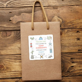 キャンピングバースデーパーティーありがとう スクエアシール