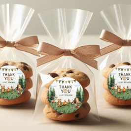 キャンピングバースデーパーティーありがとう ラウンドシール