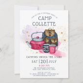 キャンピングバースデーパーティーのアンダーザスターズ 招待状 (正面)