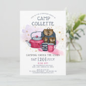 キャンピングバースデーパーティーのアンダーザスターズ 招待状 (スタンド正面)