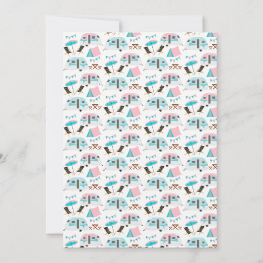 キャンピングバースデーパーティーカウトレトロスタイル 招待状 (裏面)