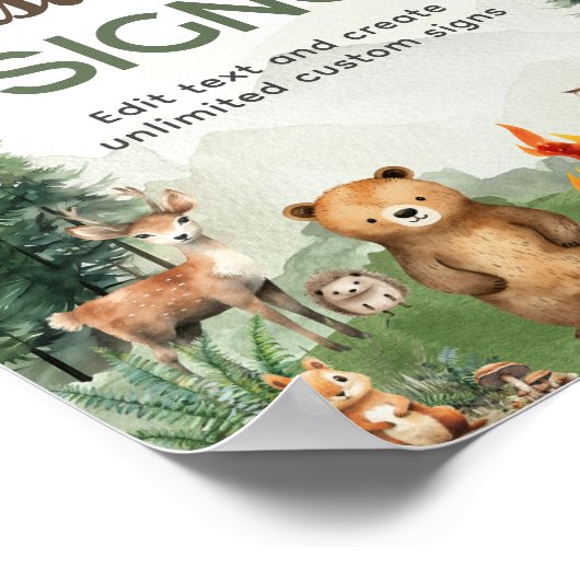 キャンピングバースデーパーティーカスタムシンボルや象徴 ポスター (角)