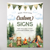 キャンピングバースデーパーティーカスタムシンボルや象徴 ポスター (正面)