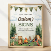 キャンピングバースデーパーティーカスタムシンボルや象徴 ポスター