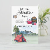 キャンピングバースデーパーティーガールズウィークエンド招待状 招待状 (スタンド正面)