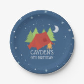 キャンピングバースデーパーティープレート ペーパープレート (正面)