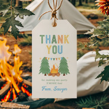 キャンピングバースデーパーティーメッセージカード