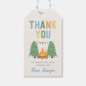 キャンピングバースデーパーティーメッセージカード ギフトタグ (正面)