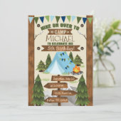 キャンピングバースデーパーティー招待招待状ボーイ 招待状 (スタンド正面)