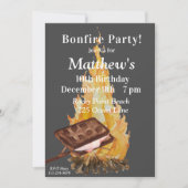 キャンピングバースデーパーティー招待焚き火パーティー 招待状 (正面)