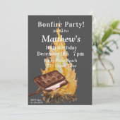 キャンピングバースデーパーティー招待焚き火パーティー 招待状 (スタンド正面)