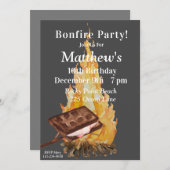 キャンピングバースデーパーティー招待焚き火パーティー 招待状 (正面/裏面)