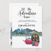 キャンピングバースデーパーティー招待 招待状 (正面/裏面)