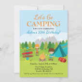 キャンピングバースデーパーティー招待 招待状 (正面)