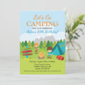 キャンピングバースデーパーティー招待 招待状 (スタンド正面)