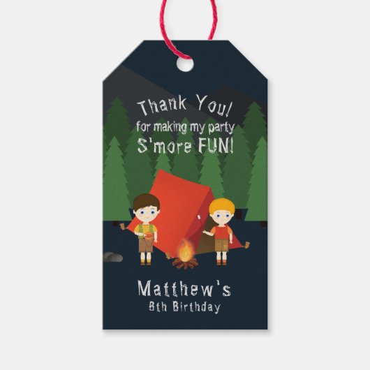 キャンピングバースデーパーティー ギフトタグ (正面)