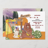 キャンピングバースデーパーティー 招待状 (正面/裏面)