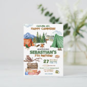 キャンピングバースデーパーティー 現代の子供たち ポストカード (スタンド正面)